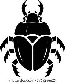 silhouette stag beetle insect with large mandibles and hard shell vector design