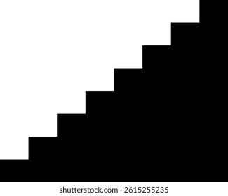 Silhouette of a staircase going up to the right