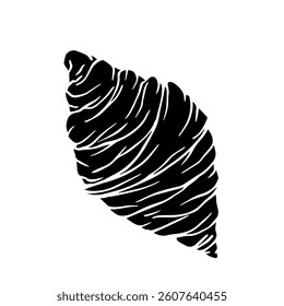 Silhouette, stamp, baking, croissant. Vector graphics.