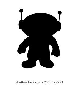 Silhouette, stamp, doodle astronaut in suit and spacesuit. Vector graphics.