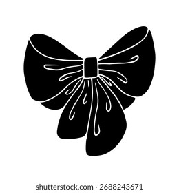 Silueta, sello de un lazo festivo. Gráficos de Vector.