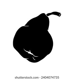 Silhouette, stamp of pear fruit. Vector graphics.