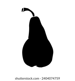 Silhouette, stamp of pear fruit. Vector graphics.