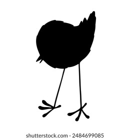 Silhouette, Stempel eines kleinen Vogels. Vektorgrafik-Grafiken.
