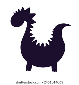 Silueta, sello de un Pequeño dinosaurio. Vector gráfico.