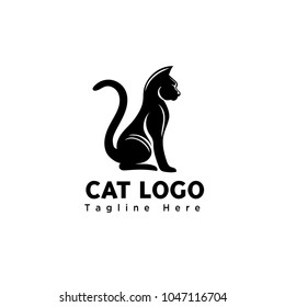 Silhouette stand cat logo