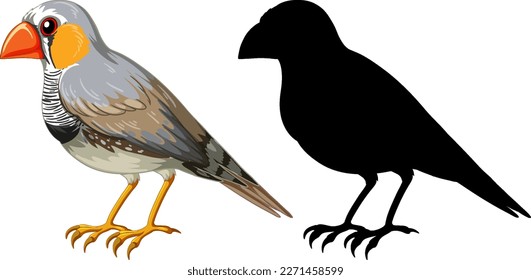 Silhouette of standing bird illustration