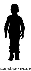 Silhouette Standing Boy Stock Vector (Royalty Free) 1061875982 ...