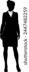 Silhouette standing business person woman in smart clothes.