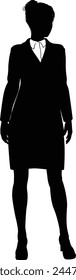 Silhouette standing business person woman in smart clothes.