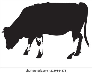 Silhouette of a standing cow vector image.eps