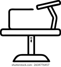 Silhouette standing desk monitor icon on transparent background for web and graphic design