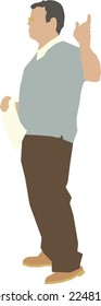 Silhouette Standing Man 30 vector