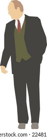 Silhouette Standing Man 34 vector
