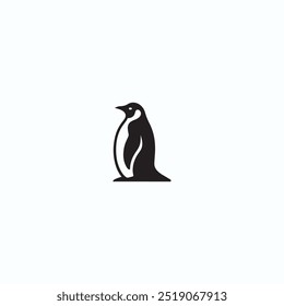 Silhouette standing polar penguin vector icon