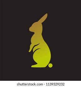 Silhouette Standing Rabbit Gradient Color Stock Vector (Royalty Free ...