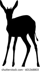 Silhouette of a standing springbok antelope - digitally hand drawn vector illustration