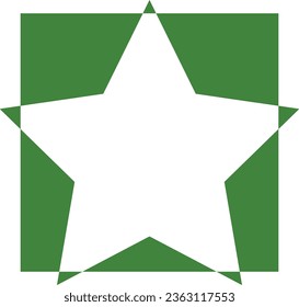 Silhouette of a star inside a square
