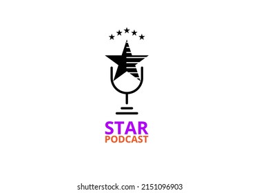 silhouette star podsact logo on white background