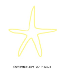 silhouette of starfish doodle. figure pink octopus line vector illustration clip art