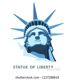 Silhouette Statue Liberty Usa Poster Gray Stock Vector (Royalty Free ...