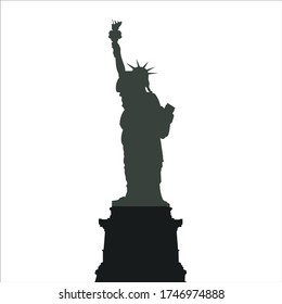 Silhouette of Statue of Liberty, USA vector illustration