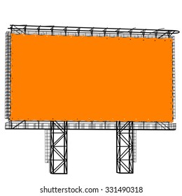 Silhouette of Steel structure billboard. Vector  illustration.