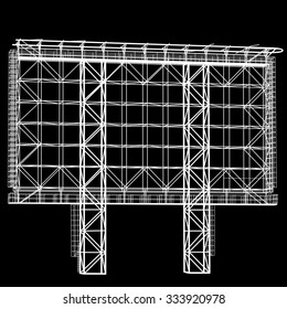Silhouette of Steel structure billboard. Vector  illustration.
