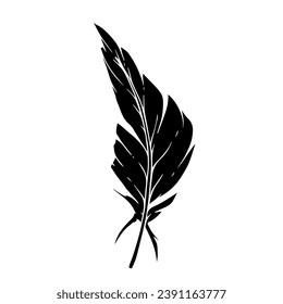 Silhouette, stencil of a bird's wing. Vector graphics.