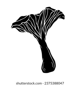 Silhouette, stencil of a forest mushroom. Vector graphics.