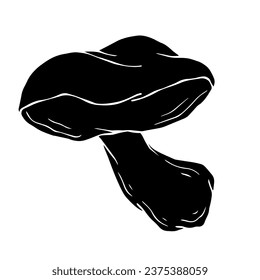 Silhouette, stencil of a forest mushroom. Vector graphics.