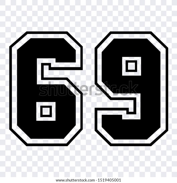 Silhouette\
stencil numbers for cutting or print. sport number 69 vector\
isolated design illustration for\
template