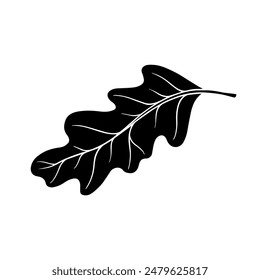 Silhouette, stencil of oak leaves.Vector graphics.