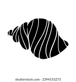 Silhouette, stencil of a sea shell. Decorative marine element. Vector graphics.