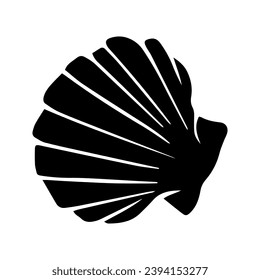 Silhouette, stencil of a sea shell. Decorative marine element. Vector graphics.