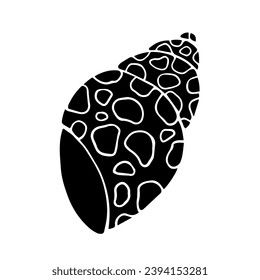 Silhouette, stencil of a sea shell. Decorative marine element. Vector graphics.