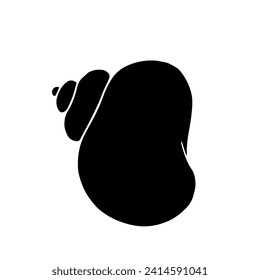 Silhouette, stencil of a sea shell. Decorative element for sea summer designs. Vector graphics.