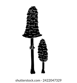 Silhouette, stencil of toadstool mushrooms.Vector graphics.