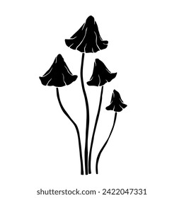 Silhouette, stencil of toadstool mushrooms.Vector graphics.