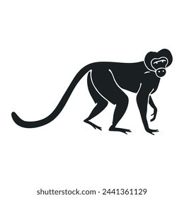 Silhouette, stencil of a wild animal of the African savanna monkey.Vector graphics.