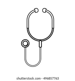 silhouette stethoscope medical with auriculars