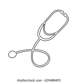 silhouette of stethoscope medical with auriculars vector illustration