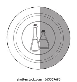 silhouette sticker circular shape with glass jars with cork stoppers