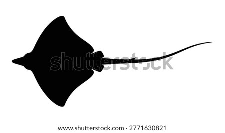 Silhouette of a stingray gliding gracefully through the water