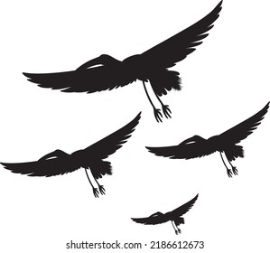 Silhouette Stork Birds Flying Illustration Stock Vector (Royalty Free ...