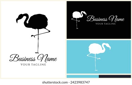 silhouette stork vector logo template