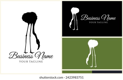 silhouette stork vector logo template