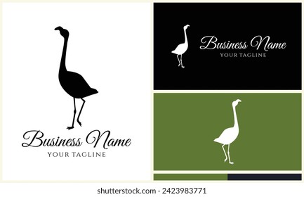 silhouette stork vector logo template