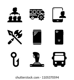 silhouette, strategy, controller and link icons in Web vector set. Graphics for web and design