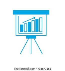 silhouette strategy presentation with statistics bar and arrow growing